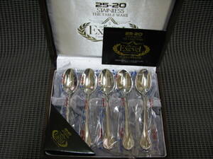  Marcia n/ Exiv ru* coffee spoon 5ps.@*25-20 stainless steel * unused storage goods 