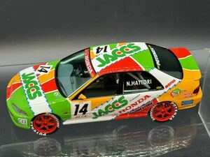 塗装済完成品　ハセガワ プラモデル 1/24 ジャックス シビック (ホンダ シビック フェリオ) 1994 JTCC #14 服部尚貴