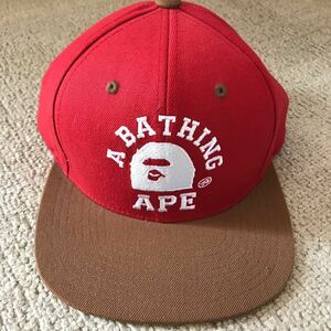 A BATHING APE アベイシングエイプ キャップ 2-tone レッド ブラウン 帽子 cap