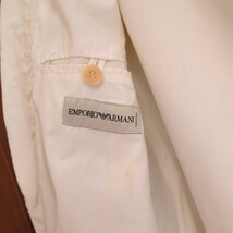 EMPORIO ARMANI テーラードジャケット ブルゾン ホワイト クリーム ジップアップ エンポリオ アルマーニ 46 サイズ 上着 メンズ_画像7