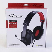 新品 未開封 mouse G-TUNE 有線ゲーミングヘッドセット ヘッドホン φ3.5mmミニプラグ＋USB ブラック GTCG71BR01HS★787v03_画像1