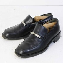 Ferragamo フェラガモ 6 1/2EE(24.5cm)ビット付きローファー 革靴 ビジネスシューズ 黒 ブラック メンズ★792v17_画像1