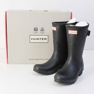 未使用品！HUNTER ハンター 23.0cm(UK4) オリジナル バック アジャスタブル ショートブーツ ブラック 黒 レディース レインブーツ★796v20