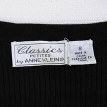 CLASSICS by ANNE KLEIN シルク100％ 半袖リブニット Sサイズ レディース 黒 ブラック アンクライン★805v26_画像2