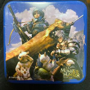 MONSTER HUNTER モンスターハンター 2011年頃　「詰めてねチロル」の空き缶ケース サンリオ＆チロルチョコ　カプコン　アイルー　ネイビー