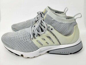 15年製 NIKEAIR PRESTO FLYKNIT ULTRA WOLF GREY/PR OLTNM WHITE BLACK US10 28cm ナイキ エアプレスト フライニット ウルトラ