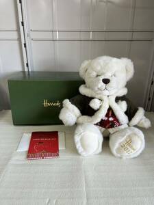 【中古品】Harrods ハロッズ テディベア ぬいぐるみ くま 2012 クリスマス 箱袋付き 体長 約32cm