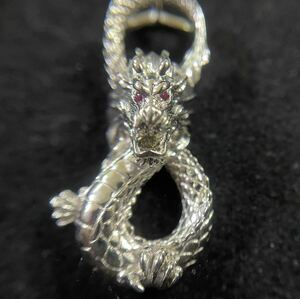  platinum necklace men's Dragon dragon diamond ruby Pt950 white gold men's necklace pendant top 