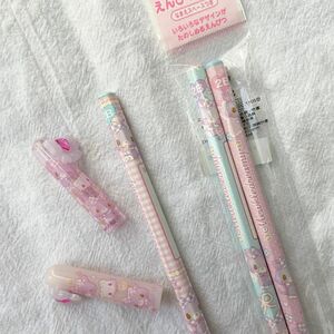 【クーポン対象】サンリオ ミュークルドリーミー 鉛筆3本 + キャップ3つ セット まとめ売り