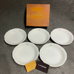 未使用品　ランセル　LANCEL PARIS 食器　金縁　MAEBATA JAPAN 5客セット　外箱付き　皿　プレート　カレー皿