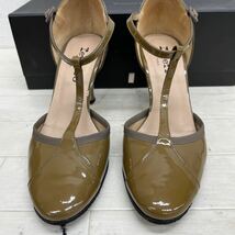 新 棚上 6 ◎ 箱付き Repetto レペット 靴 シューズ パンプス ストラップ ヒール カジュアル 無地 カーキ レディース37_画像4