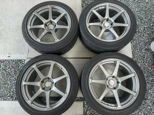 美品 YOKOHAMA AVS Model T7 ヨコハマ モデルT7 17インチ 17×9J +22 PCD114.3 5H 4本 BNR32 スカイライン GT-R【送料着払い】