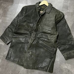 QQ1 @ 極上レザー使用 '重厚感溢れる' HUMAN BEING ヒューマンビーイング 本革 牛革 LEATHER ジャケット L 上着 アウター 古着 ビンテージ