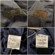 H ☆良品/ 高級感溢れる!! '極上CERRUTI社製生地' Le Chic LE COLLEZIONI 上下 セットアップ WOOL100% ストライプ柄 スーツ 紳士服 size:A4_画像10