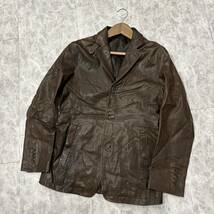 RRR ＊ 極上LEATHER使用 '漢の逸品' JOSEPH HOMME ジョセフオム 本革 羊革 ラムレザー テーラードジャケット 48 メンズ 紳士服 アウター_画像2