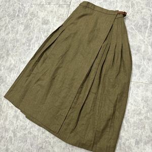 C ＊ 美品 極上ウール100% '高級感溢れる' SCAPA スキャパ 高品質 WOOL マキシ丈 ラップ ロング スカート size38 レディース 婦人服