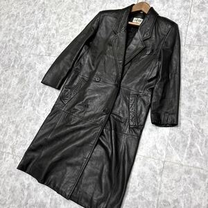 SSS ＊ 良品 極上LEATHER使用 '高級感溢れる' ジャジャ バイ フック JHA-JHA by FOOK 本革 羊革 ラムレザー ダブル コート 9 レディース