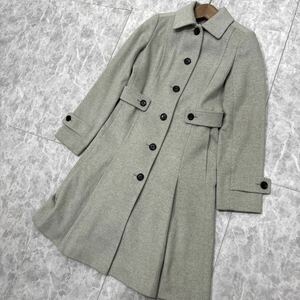 1円~ ＊ 国内正規品 '高級婦人服' BURBERRY LONDON バーバリー 高品質 メルトンウール コート size36 レディース アウター GRAY