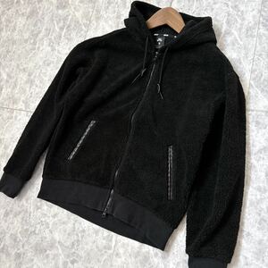 K ＊ 19AW '着心地抜群' NIKE SB ナイキエスビー SHEARPA HOODIE ボア ジップアップ パーカー M メンズ フーディー BLACK CJ6601-010