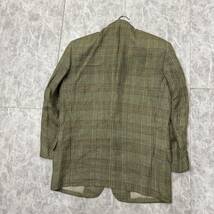 HH ＊ 良品 高級紳士服 '希少 ビンテージ' Christian Dior Monsieur クリスチャンディオール LINEN チェック柄 テーラードジャケット M_画像4