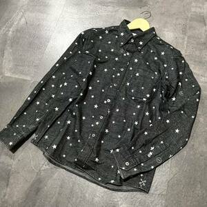 A ☆ 星/スターデザイン!! '日本製' uniform experiment ユニフォームエクスペリメント 長袖 ボタンダウンシャツ size:1 メンズ トップス