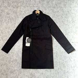 Q ☆未使用/ 定価100.800円 '高品質' DENHAM デンハム SUMAK MAC コットン100%生地 トレンチコート size:XS メンズ アウター 紳士服 BLK