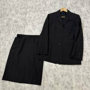 Q☆良品/高級ラグジュアリー服'2点セット' BURBERRY LONDON バーバリー 上下 セットアップ WOOL100% ピンチェック柄 スカートスーツ 婦人服