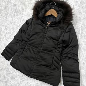 1円~＊ '茶タグ 高級婦人服' MONCLER モンクレール VALENTINE ファー付き 中綿 ダウンジャケット 2 レディース 49353/97/68959 BLACK