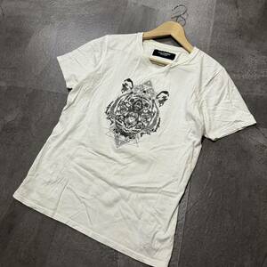 DD ☆ タイガープリントデザイン!! '日本製' 5351 POUR LES HOMMES 5351プールオム 半袖 Vネック Tシャツ size:46 メンズ トップス 古着