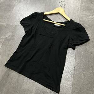 DD☆ 人気モデル!! '日本製' agnes b. PARIS アニエスベー 半袖 コットン100% Tシャツ カットソー size:2 レディース トップス BLK 黒