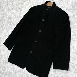 OOO ＊ 日本製 '高級感溢れる' JAEGER イエーガー 高品質 WOOL & SILK スタンドカラー コート sizeM メンズ 紳士服 アウター BLACK