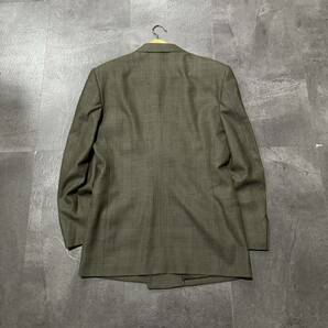 EE☆ 高級感溢れる!! '日本製' JUN MEN ジュンメン FIRENZE MODEL 上下 セットアップ WOOL100% 千鳥格子柄 ダブルスーツ size:M 紳士服 BRNの画像3