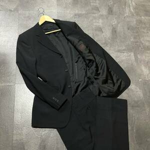 FF * beautiful goods / 2 point set!! ' made in Japan ' TAKEO KIKUCHI Takeo Kikuchi NATURAL STRETCH top and bottom setup WOOL100% cloth suit gentleman clothes size:4 BLK