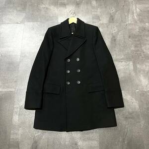 O☆良品/高級ラグジュアリー服'国内正規品' BALENCIAGA.PARIS バレンシアガ Pコート ダブルブレスト 肉厚 ウールコート 46 アウター 紳士服