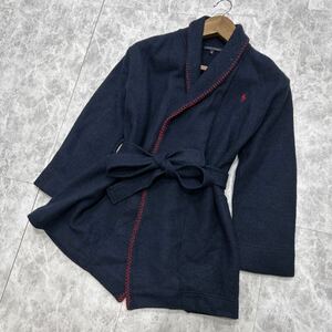 LL @ 良品 / 国内正規品 '人気 ポニー刺繍' Polo Ralph Lauren ポロラルフローレン WOOL ベルト付き カーディガン 羽織り M 上着 トップス