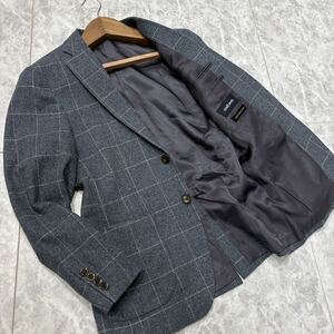 JJ ＊ 良品 '洗練されたシルエット' NEWYORKER ニューヨーカー 高品質 WOOL & CASHMERE チェック柄 格子柄 テーラードジャケット S メンズ