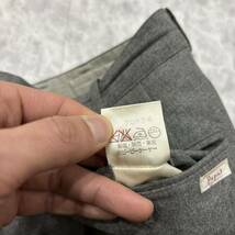 E ＊ 日本製 '高級感溢れる' 履き心地抜群 PAPAS パパス 高品質 WOOL スラックスパンツ sizeM メンズ 紳士服 ボトムス GRAY _画像9