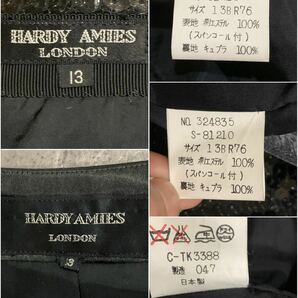 GG ▼ 洗練されたデザイン!! '日本製' HARDY AMIES LONDON ハーディエイミス スパンコール セットアップ size:13 ジャケット スカート BLKの画像8