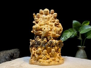 極上品◆職人手作り 十八羅漢 仏教美術 仏像 仏教工芸品 木彫り コレクション 手職人手作り 美術品 精密雕刻