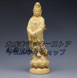 美品登場☆仏像 木彫 開運風水 観音菩薩像 ッゲ 彫刻工芸品