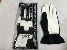 ★FET ３Dライトウエイト　レーシンググローブBK/WHT　Lサイズ　新品　未使用_画像1