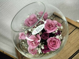 ☆ プリザーブドフラワー　 レンデフロール　Reine De Fleur　Sweet Bowl M(A-K)　本物の花　国産　薔薇　カスミソウ　ドライフラワー