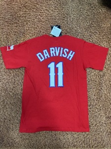 未使用・MLBダルビッシュ有 選手 TEXAS テキサス レンジャーズ DARVISH 11番TシャツM未使用タグ付き