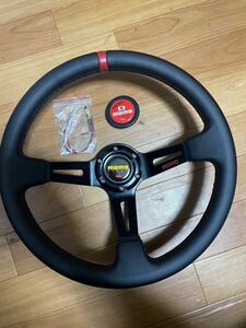  MOMO FULL SPEED フルスピード ステアリング 34.8パイ DEEP 90mm レッドトップ FULL SPEED 348D RED 【非正規品】