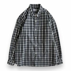 美品 98年製 COMME des GARCONS HOMME コムデギャルソン オム 長袖 チェック コットン シャツ トップス ARCHIVE アーカイブ M相当 ブラック