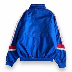 90s 日本製 ennerre エネーレ GOLDWIN ナイロン スタンドカラー ジャケット ジャンパー ブルゾン フード収納 アウター 古着 L ブルー 青の画像9