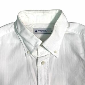 鎌倉シャツ Maker's Shirt 鎌倉 ボタンダウン 長袖 コットン シャツ ピンストライプ ワイシャツ スーツ カジュアル 41/83 ホワイト 白の画像2