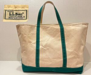 ★80s★2色タグ★L.L.Bean★エルエルビーン★BOAT AND TOTE★ボートアンドトート★トートバッグ★キャンバス★グリーン★緑★ヴィンテージ