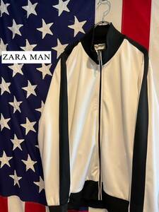 ★トルコ製★ZARA MAN★ザラ★トラックジャケット★トラックトップ★ジャージ★フルジップ★ブルゾン★ツートン★白×黒★XLサイズ★