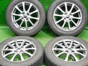 中古 ホイールタイヤ 4本 175/65R15 2018年製 7分山 エクシーダ スタッドレス タイヤ ダンロップ ウィンターマックスWM01